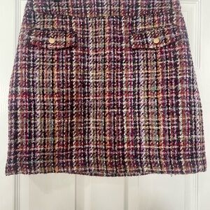 Loft Multicolor Plaid Women's Skirt with front pockets. Brand New w/tag